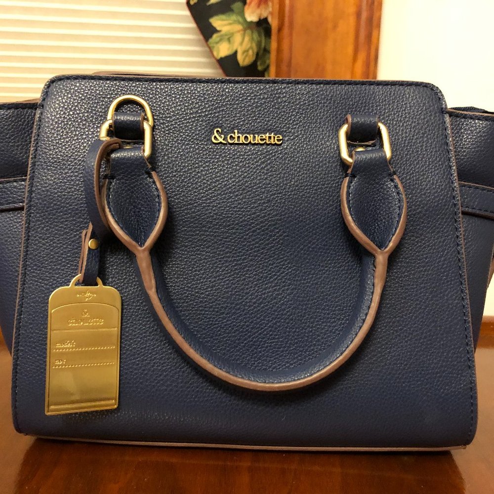 &Chouette blue faux leather handbag